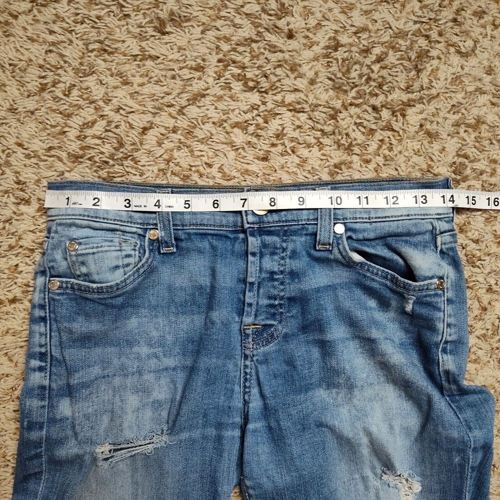 7 For All Mankind Josefina Skinny Boyfriend Women Sz 24 Stretch Jeans - Picture 5 of 12